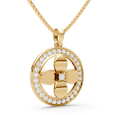 Diamond Flower Medallion Pendant