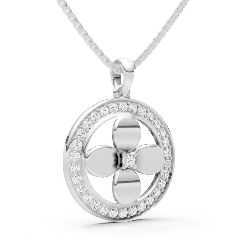 Diamond Flower Medallion Pendant