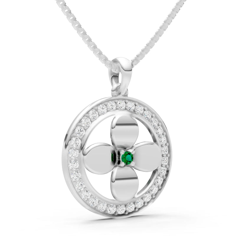 Emerald Flower Medallion Pendant
