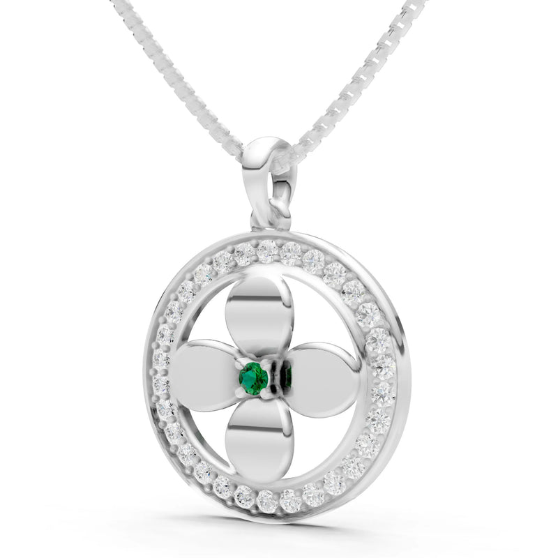 Emerald Flower Medallion Pendant