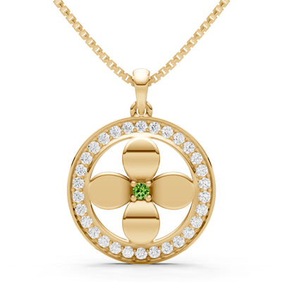 Peridot Flower Medallion Pendant