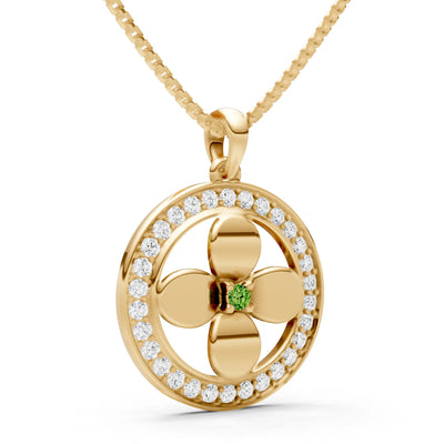 Peridot Flower Medallion Pendant