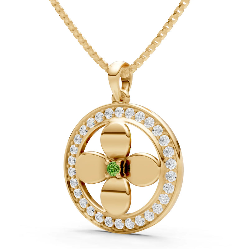 Peridot Flower Medallion Pendant