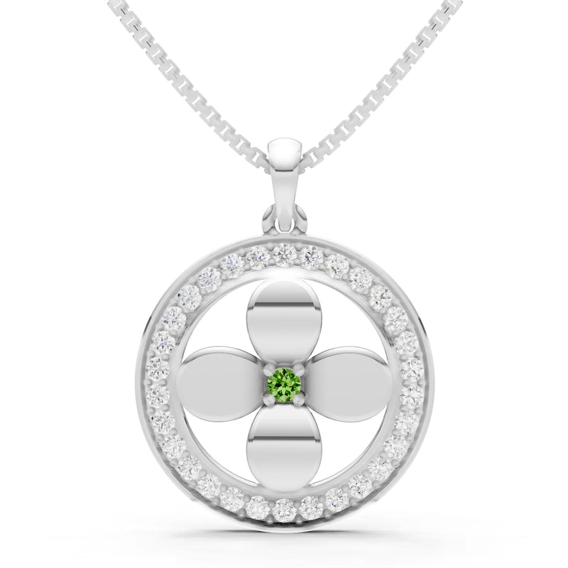 Peridot Flower Medallion Pendant