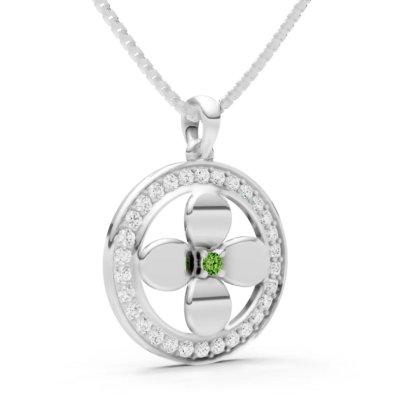 Peridot Flower Medallion Pendant