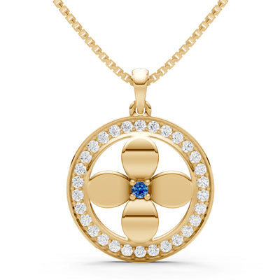 London Blue Topaz Flower Medallion Pendant