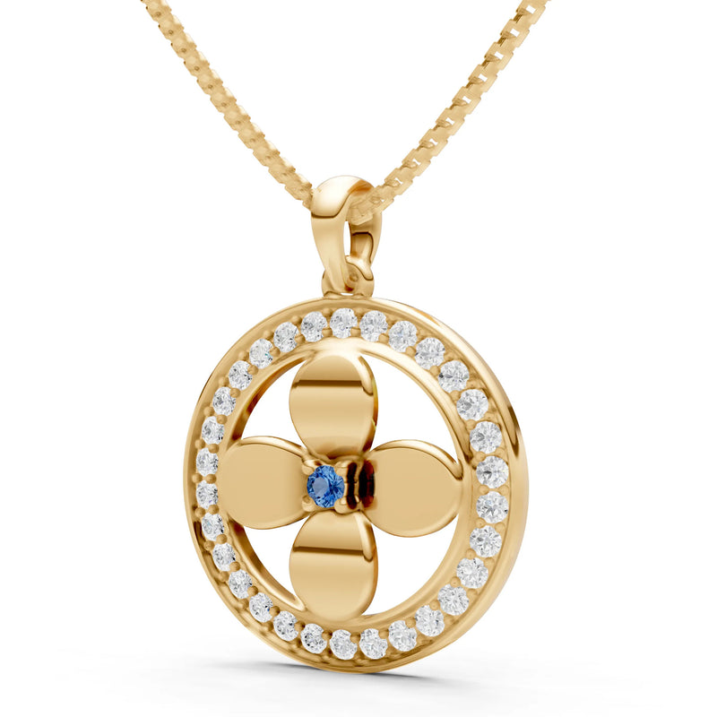London Blue Topaz Flower Medallion Pendant