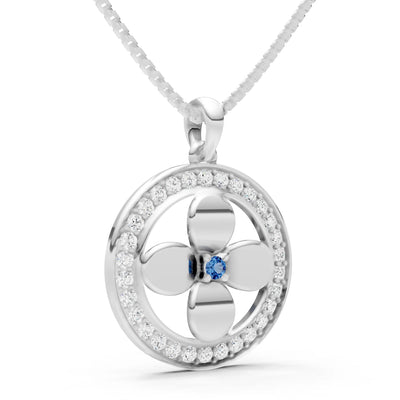 London Blue Topaz Flower Medallion Pendant