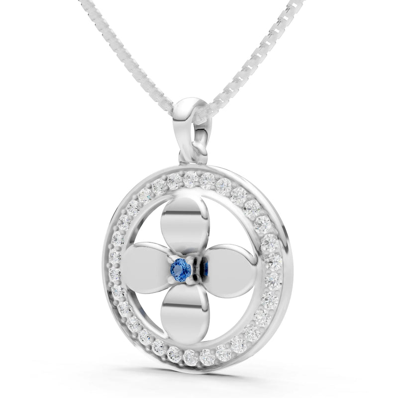 London Blue Topaz Flower Medallion Pendant