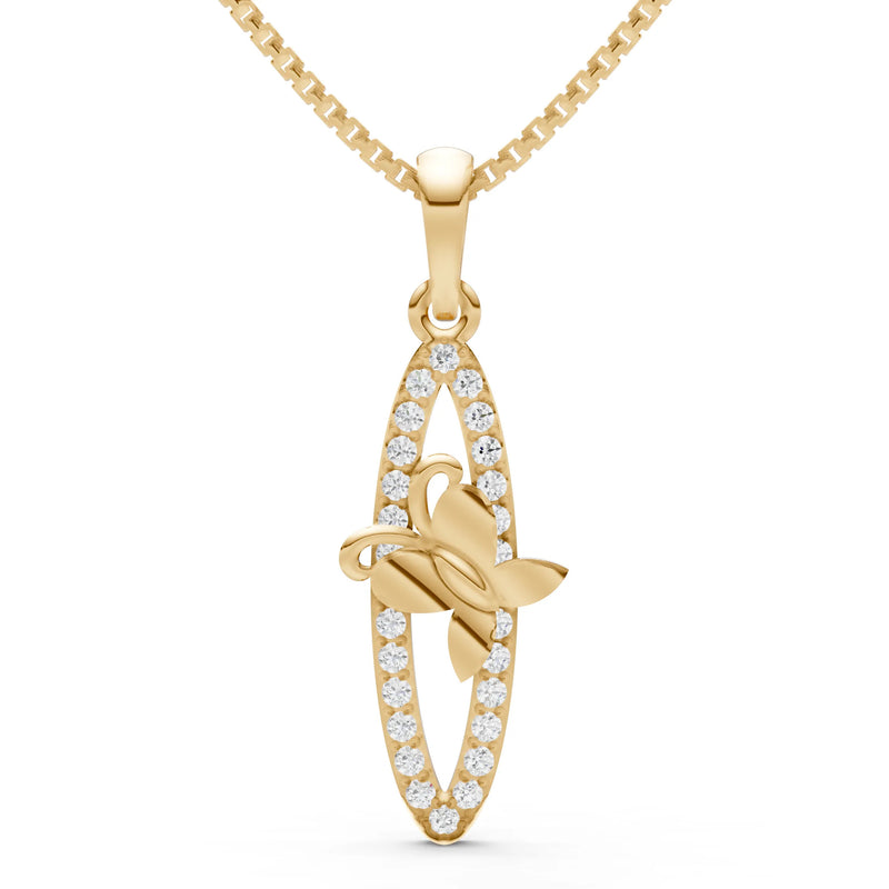 Diamond Butterfly Pendant