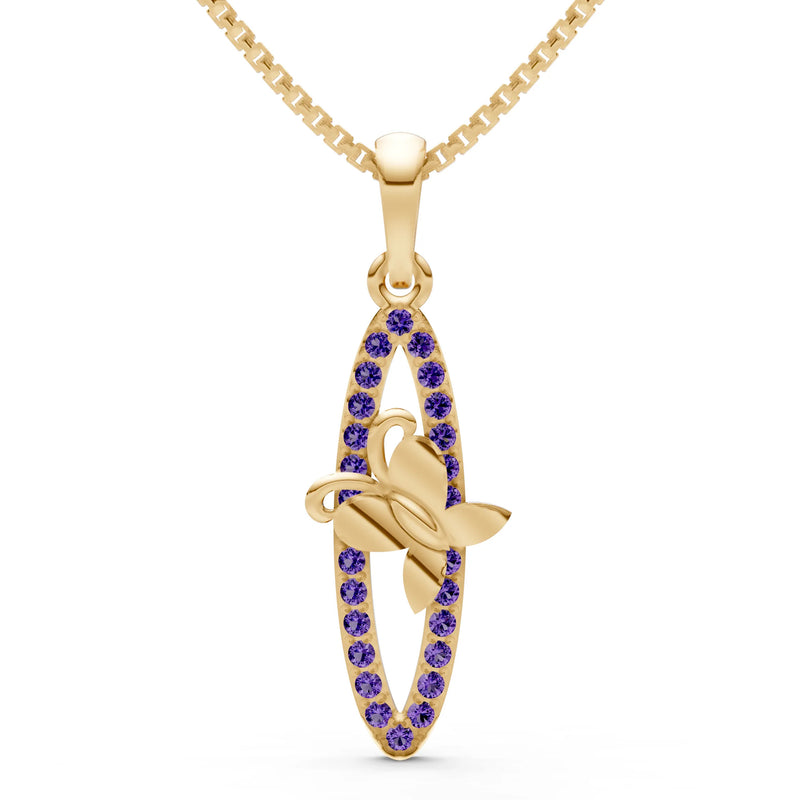 Amethyst Butterfly Pendant
