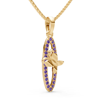 Amethyst Butterfly Pendant