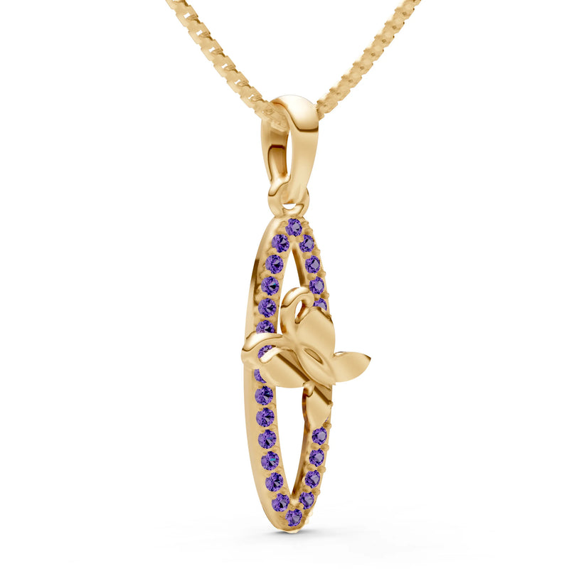 Amethyst Butterfly Pendant