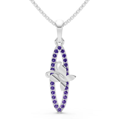 Amethyst Butterfly Pendant