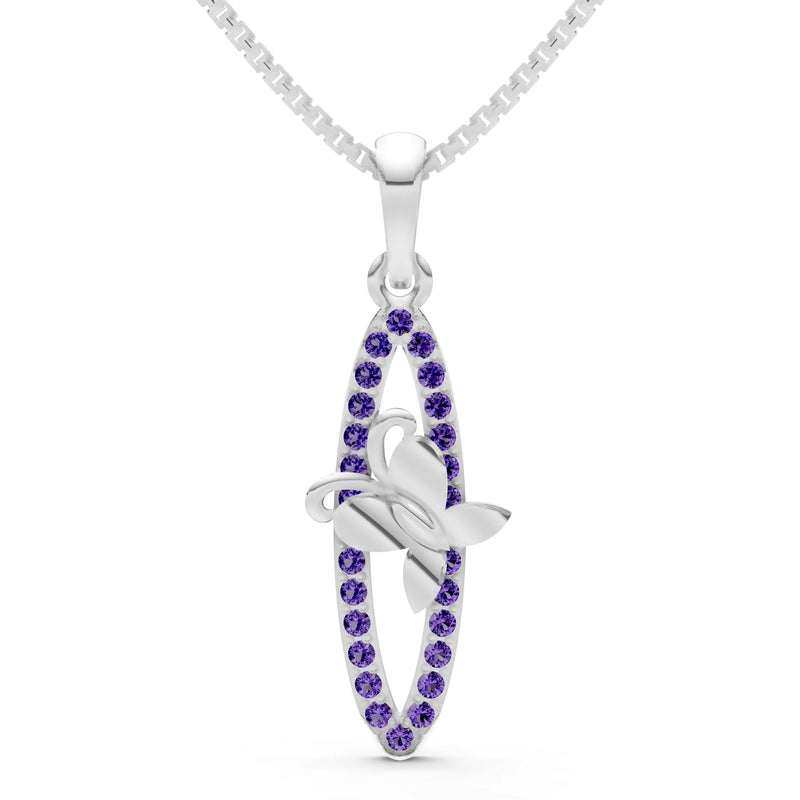Amethyst Butterfly Pendant