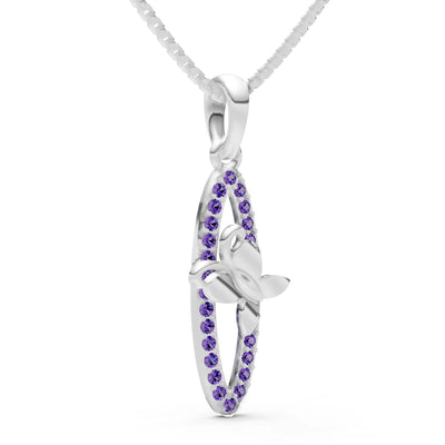 Amethyst Butterfly Pendant