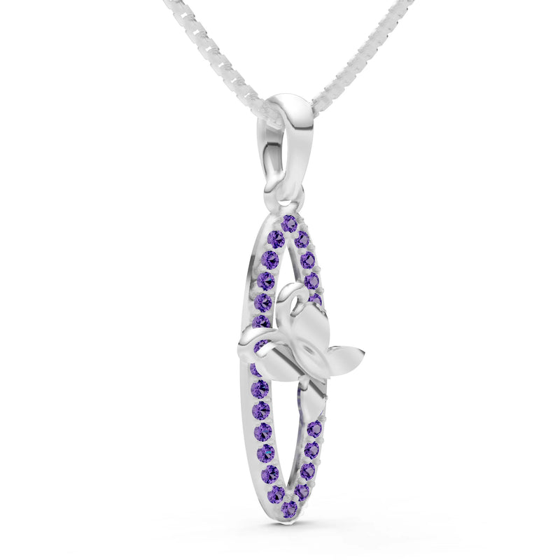 Amethyst Butterfly Pendant