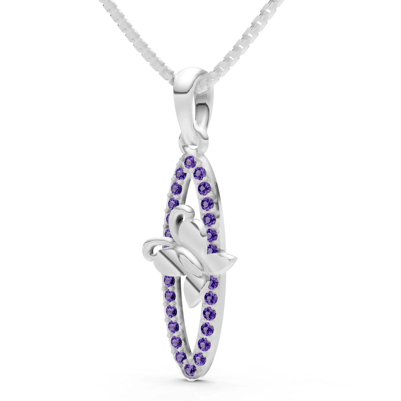 Amethyst Butterfly Pendant