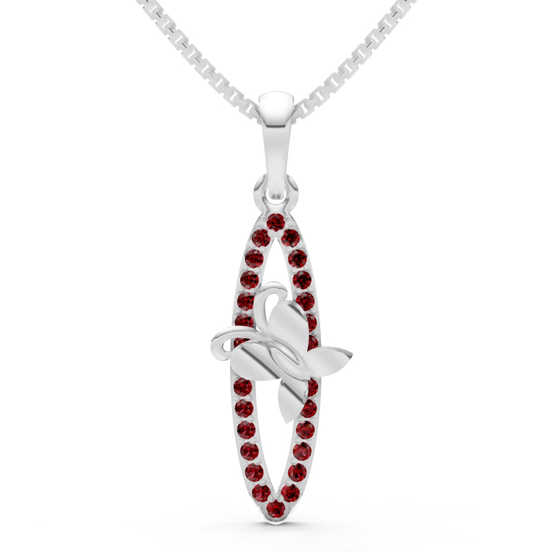 Garnet Butterfly Pendant