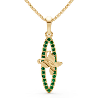 Emerald Butterfly Pendant