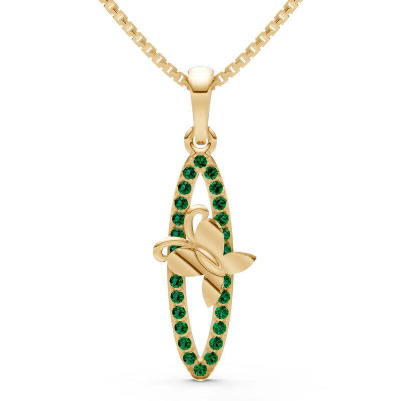 Emerald Butterfly Pendant