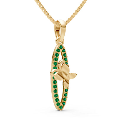 Emerald Butterfly Pendant