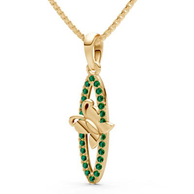 Emerald Butterfly Pendant