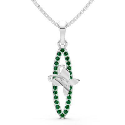 Emerald Butterfly Pendant