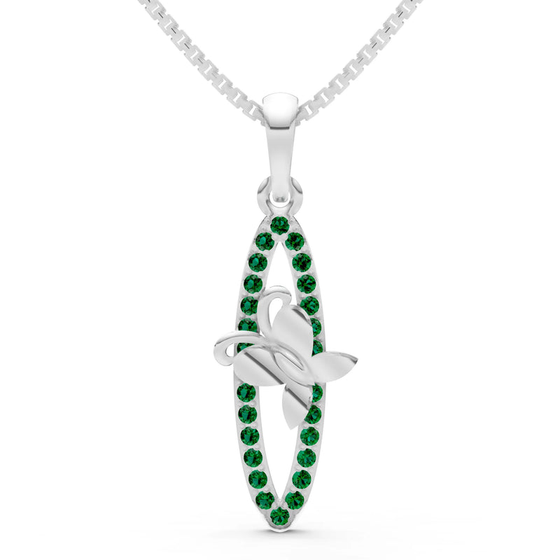 Emerald Butterfly Pendant
