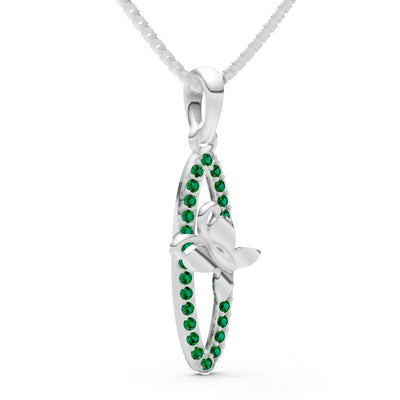 Emerald Butterfly Pendant