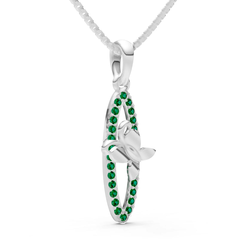 Emerald Butterfly Pendant