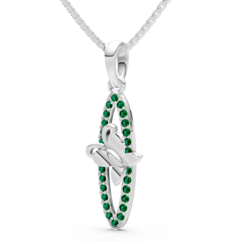 Emerald Butterfly Pendant