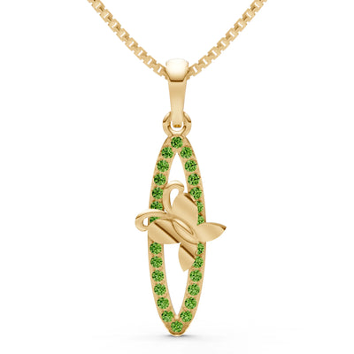 Peridot Butterfly Pendant