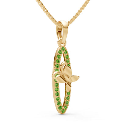 Peridot Butterfly Pendant