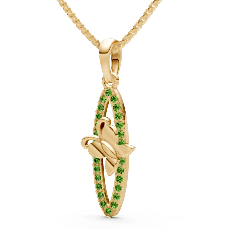 Peridot Butterfly Pendant