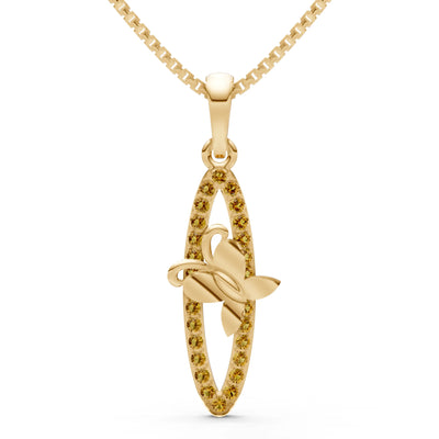 Citrine Butterfly Pendant