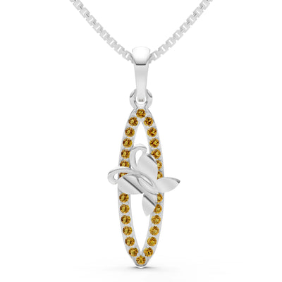 Citrine Butterfly Pendant