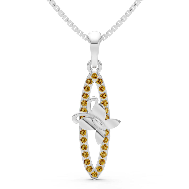 Citrine Butterfly Pendant