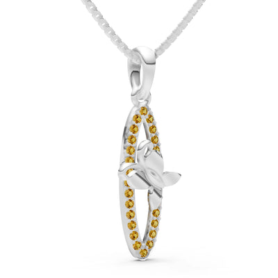 Citrine Butterfly Pendant