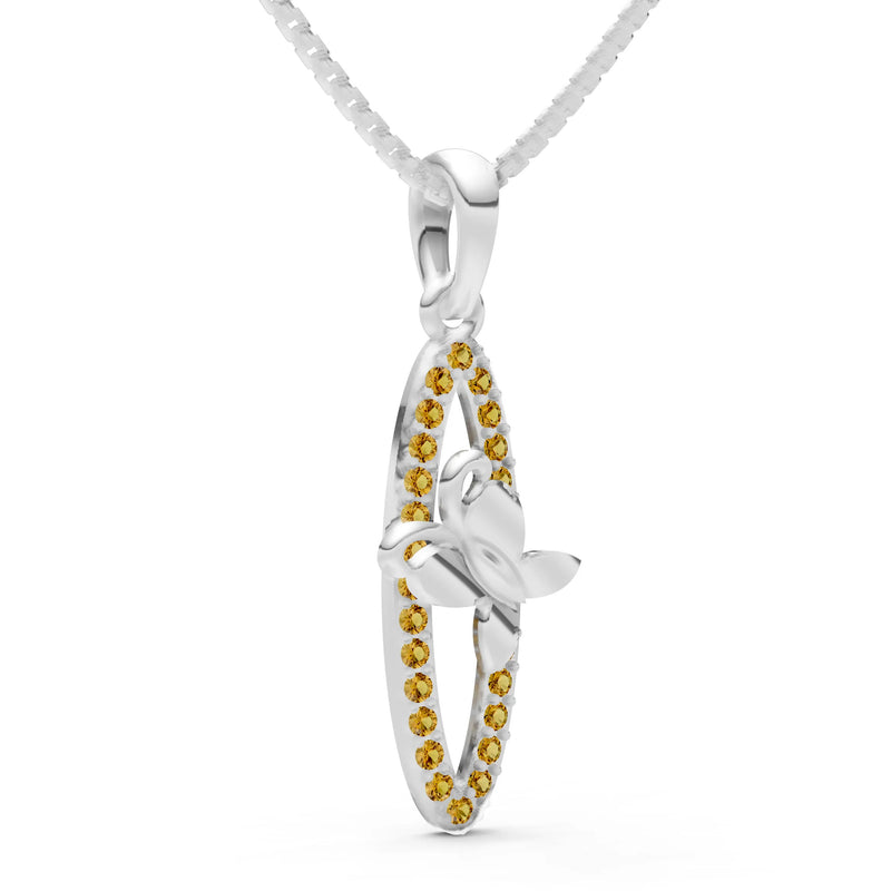 Citrine Butterfly Pendant