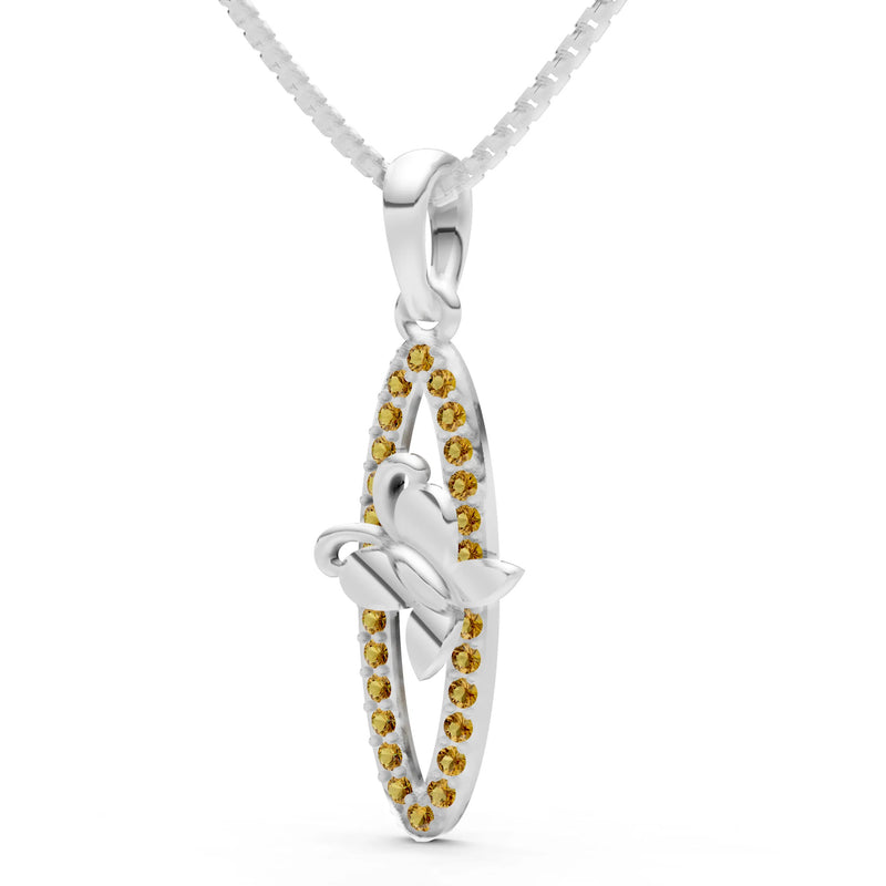 Citrine Butterfly Pendant