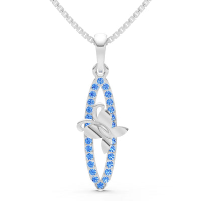 Swiss Blue Topaz Butterfly Pendant