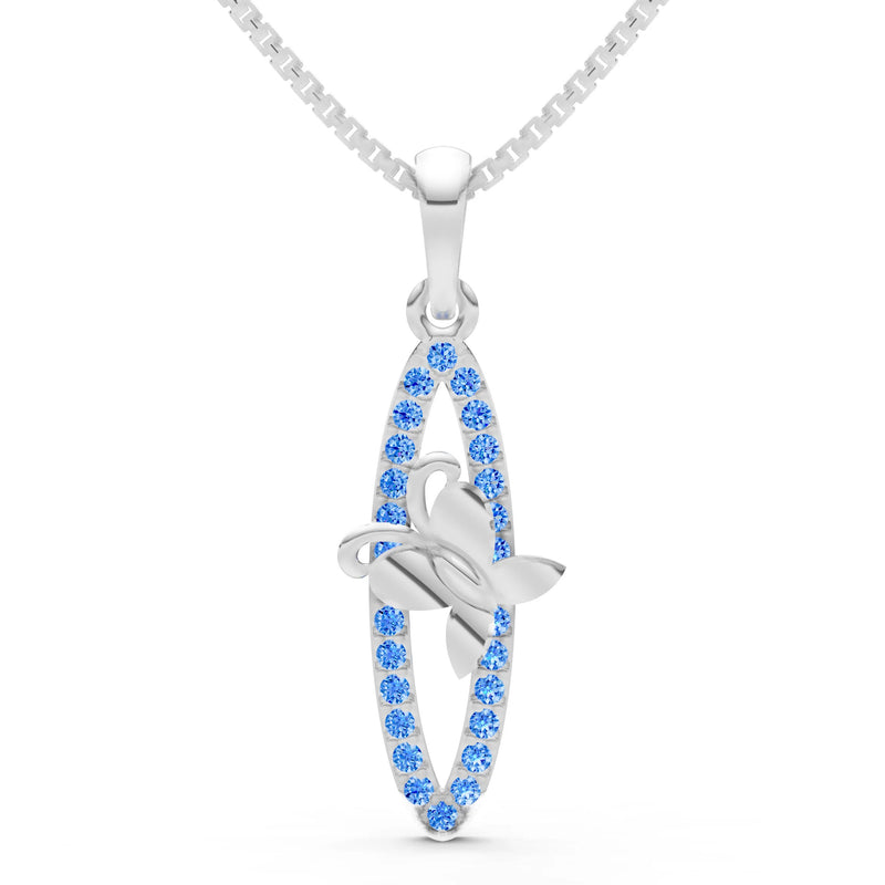 Swiss Blue Topaz Butterfly Pendant