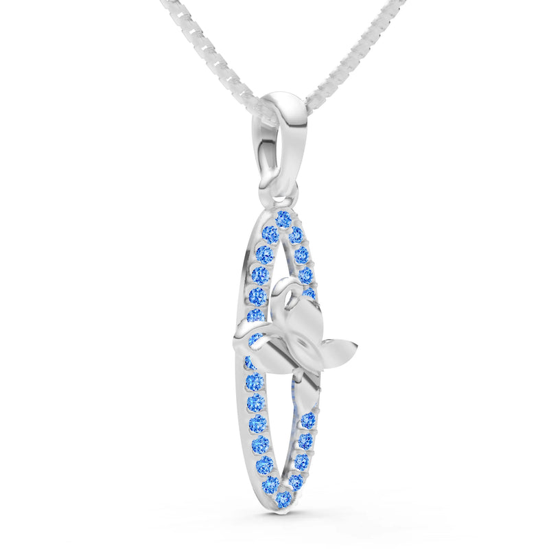 Swiss Blue Topaz Butterfly Pendant