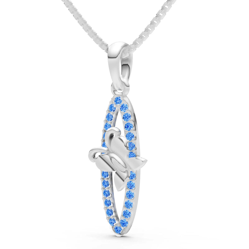 Swiss Blue Topaz Butterfly Pendant