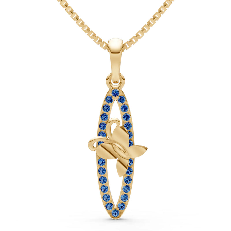 London Blue Topaz Butterfly Pendant