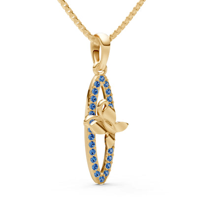 London Blue Topaz Butterfly Pendant