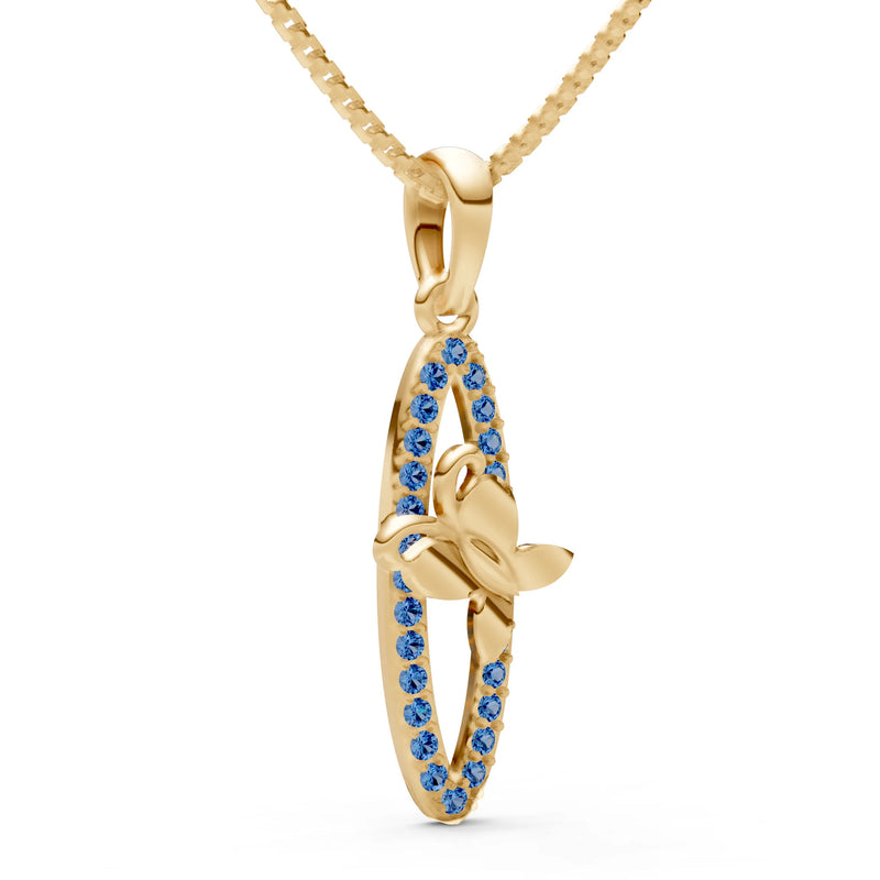 London Blue Topaz Butterfly Pendant