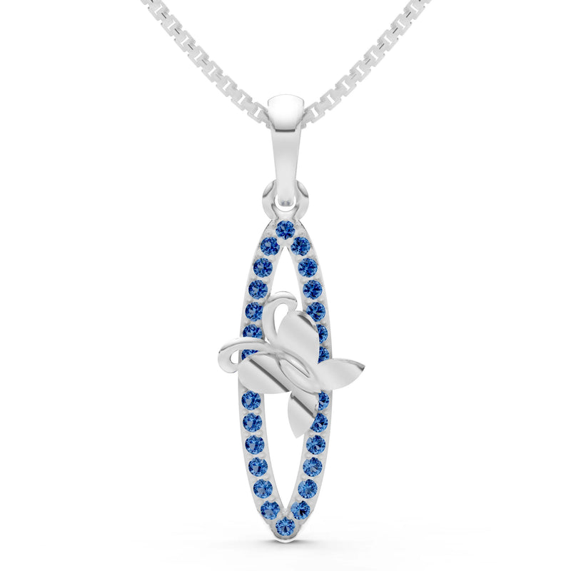 London Blue Topaz Butterfly Pendant