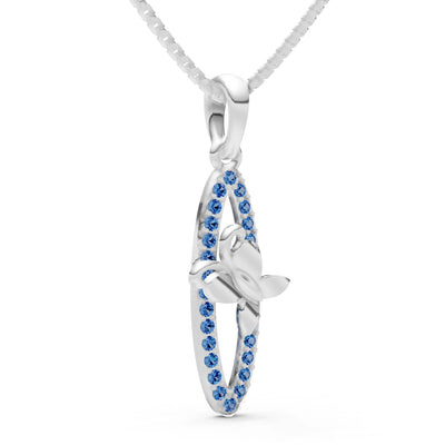 London Blue Topaz Butterfly Pendant